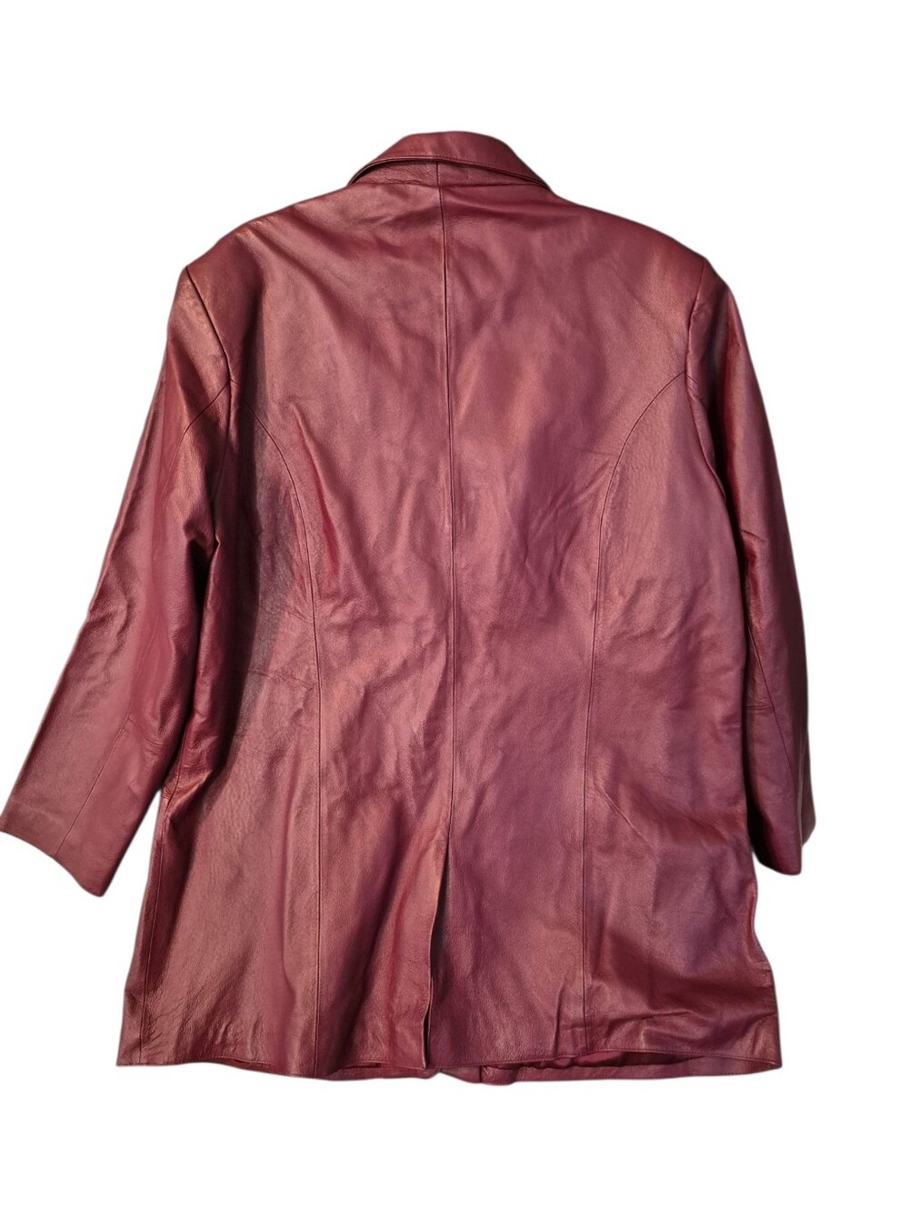 Winter Silks Burgundy Leather Jacket with silk lining - XL. G63 - Picture 5 of 5